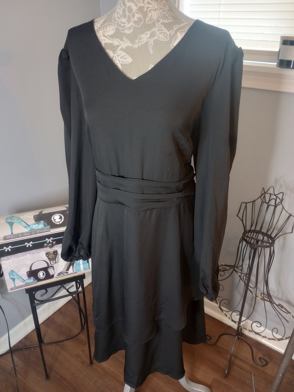 2 For$10 Classic Black V-Neck Long Sleeve Dress Kohl's